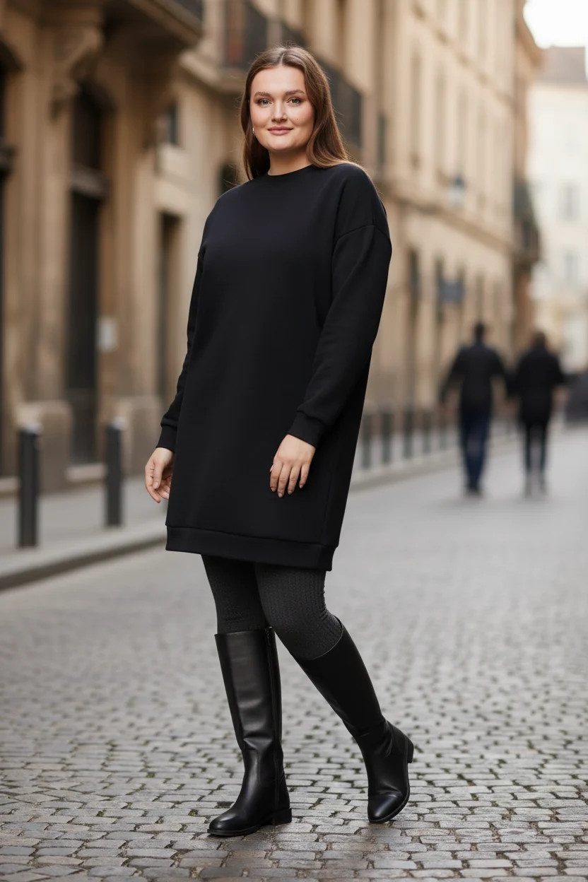 Langärmeliges Sweatshirtkleid