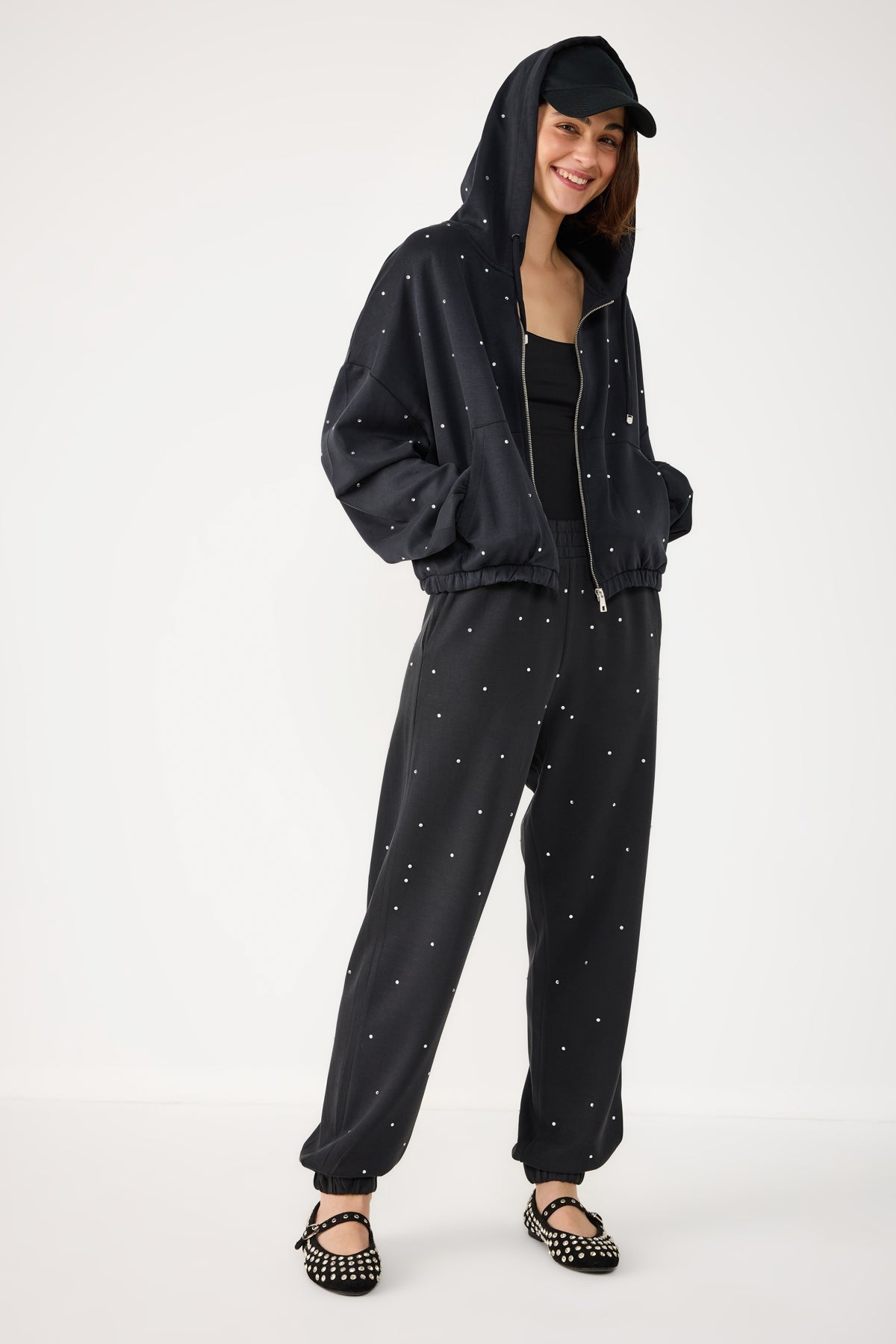 Kapuzenjacke mit Steinmuster