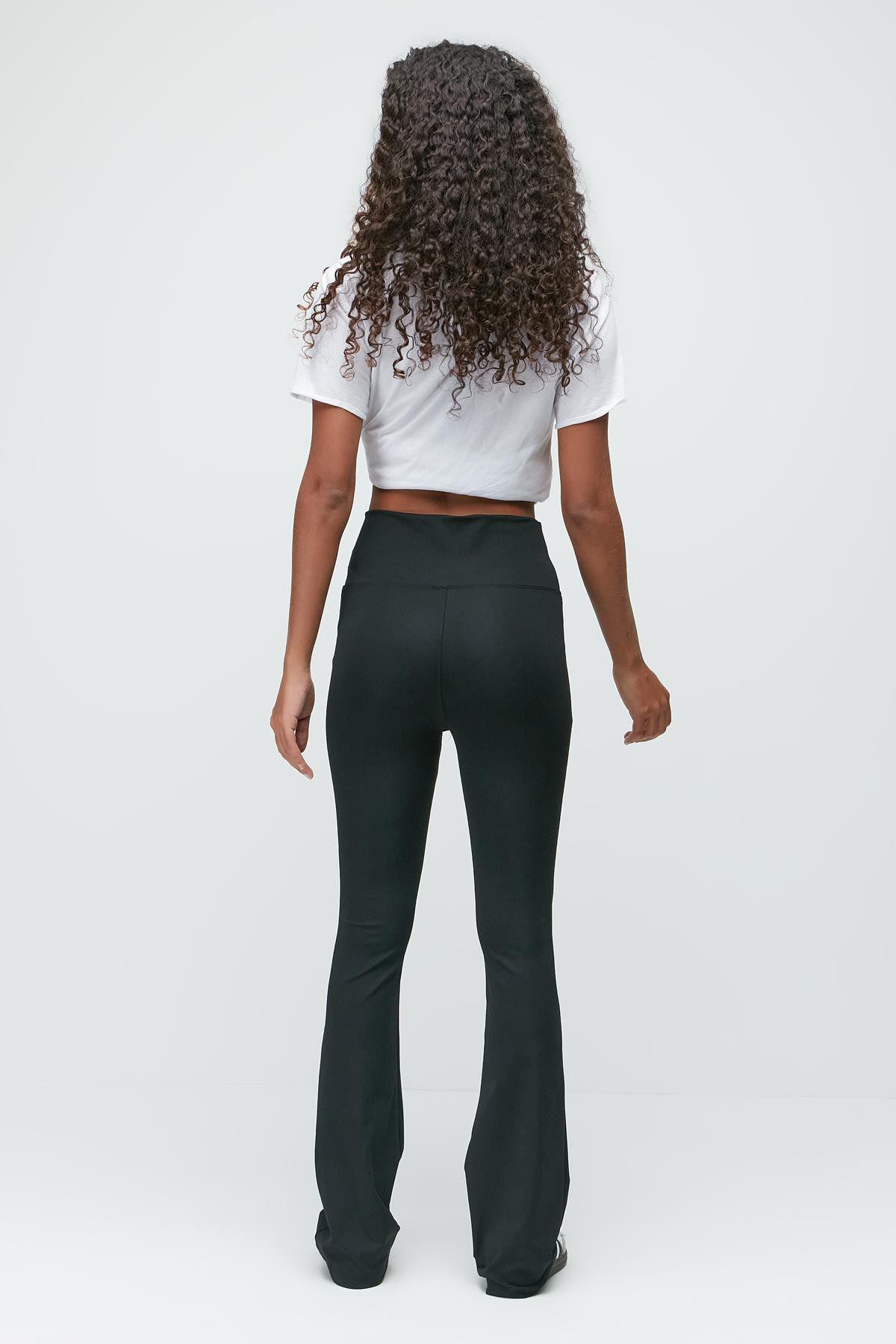 Hochtaillierte Spanische Flare Lange Sportleggings