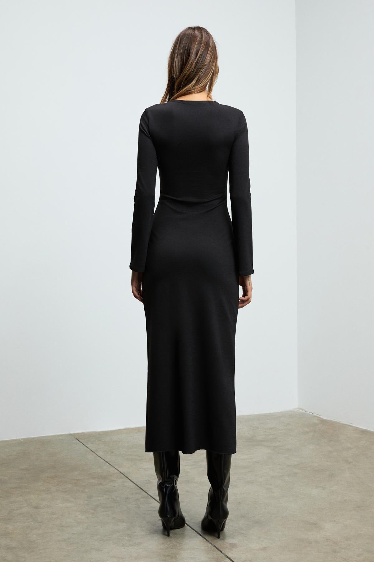 THALUNE Damen Langkleid Figurbetont