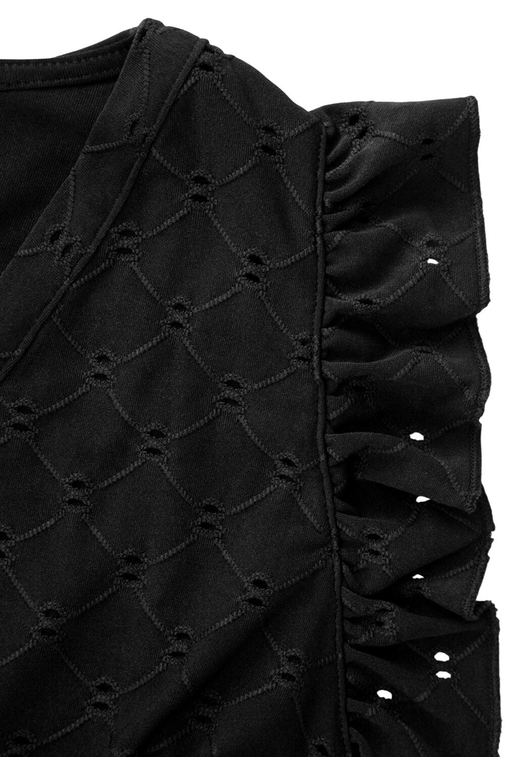V-Ausschnitt Maxikleid mit Rüsche