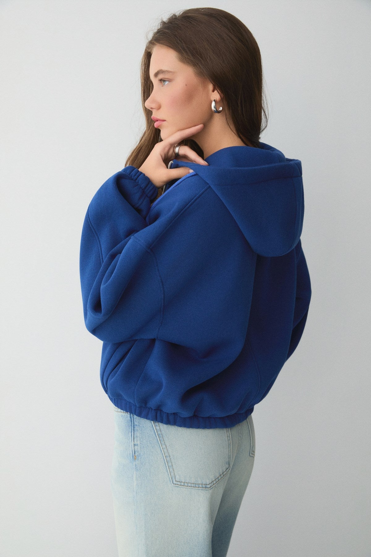 VALIT Damen Oversize Zip-Sweatshirt