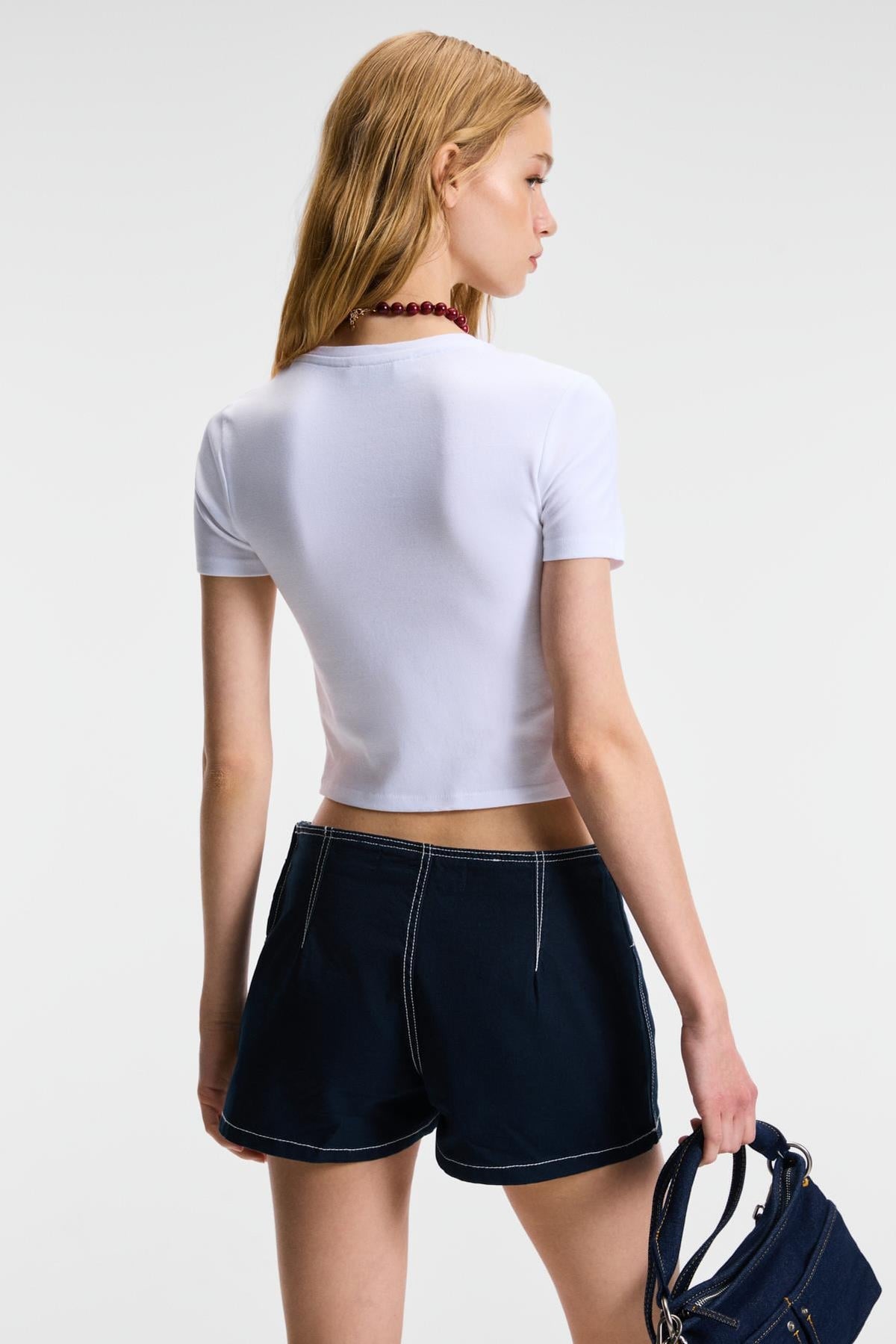 VELINA Damen Rundhals Slim Shirt Print