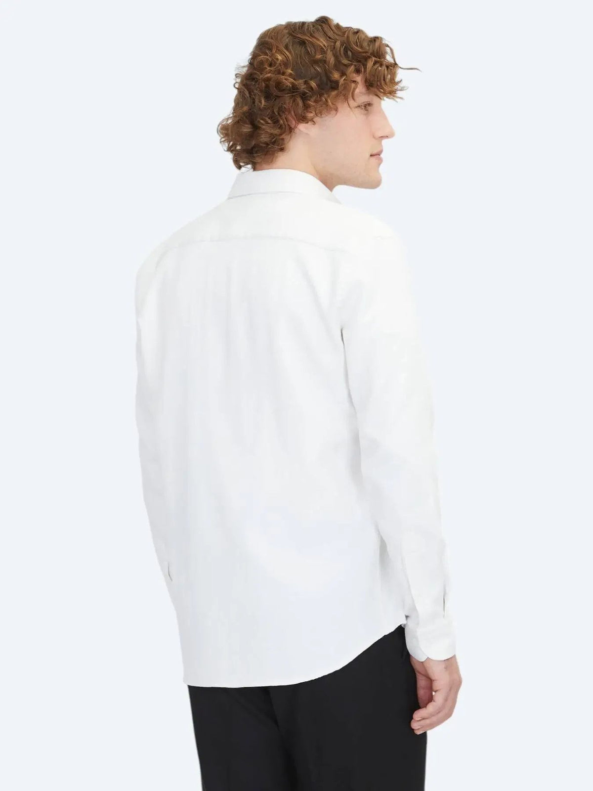 Weiß Regular Fit Weben Freizeit Baumwollmischung Hemd