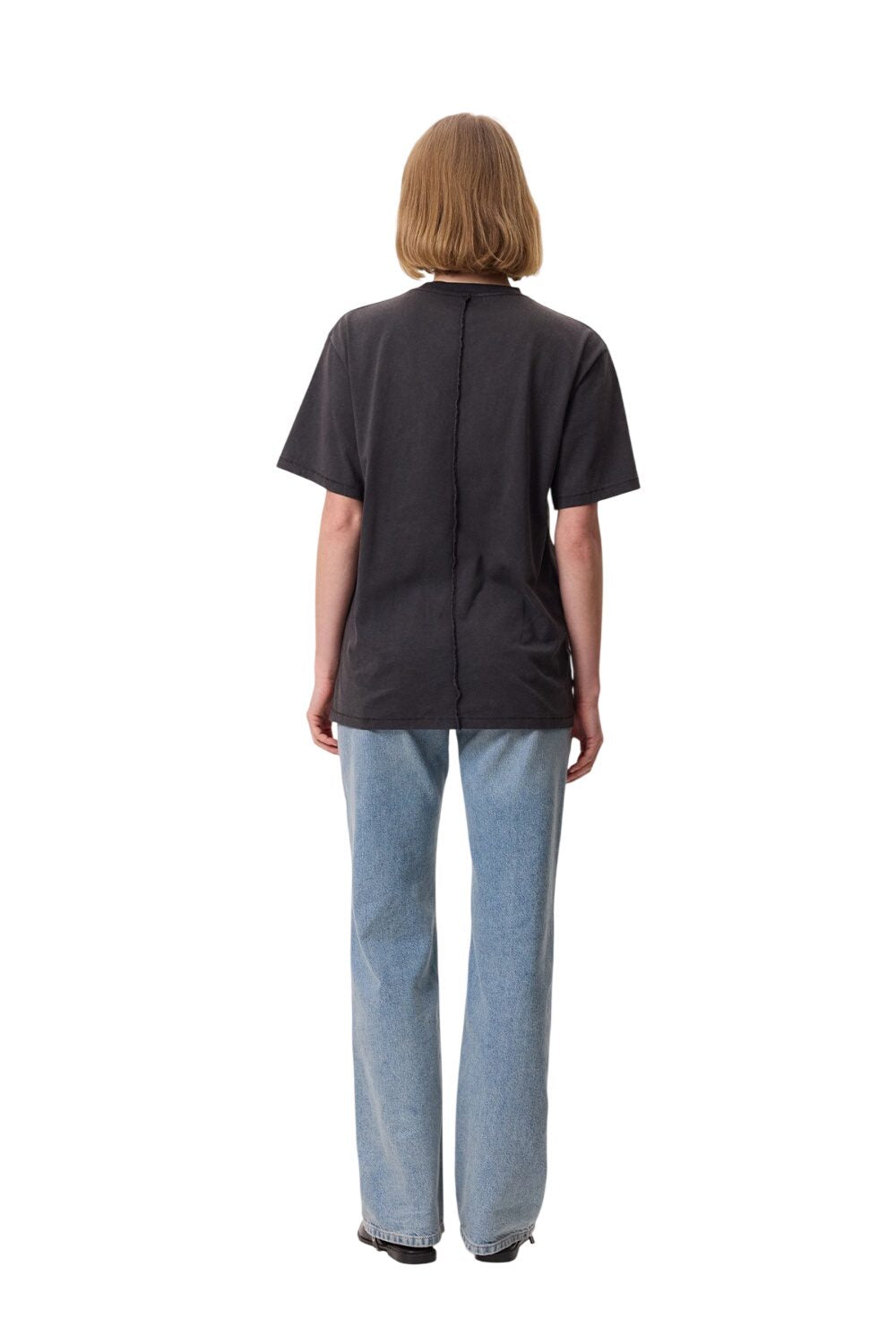 T-SHIRT MIT KURZARM UND WASHING-EFFEKT, GRÜN