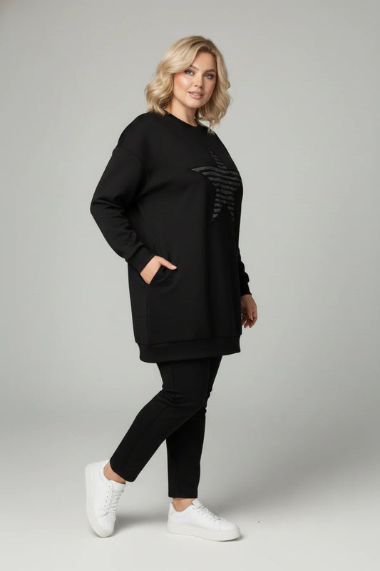 Langarm-Sweatshirt mit Sternenmuster
