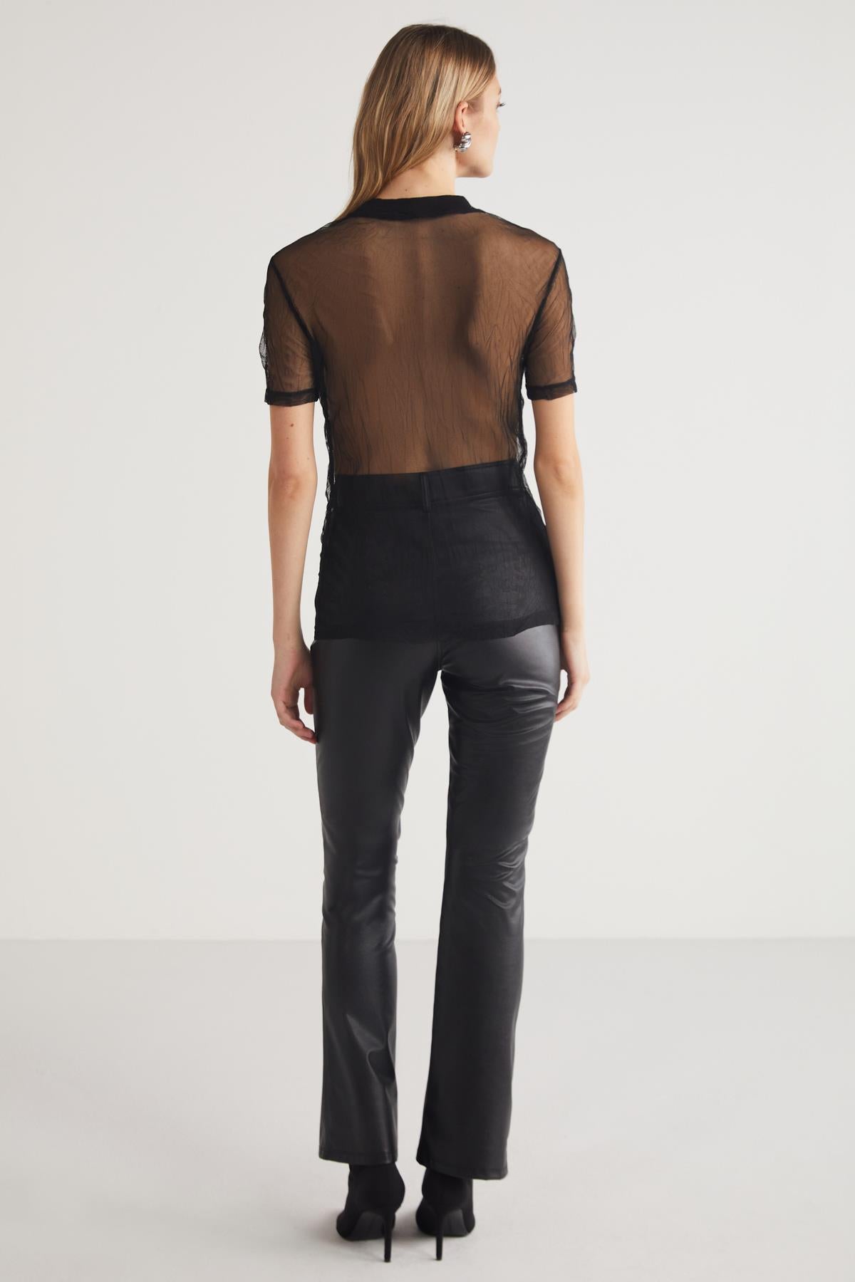YOKO Damen Mesh-Rippshirt
