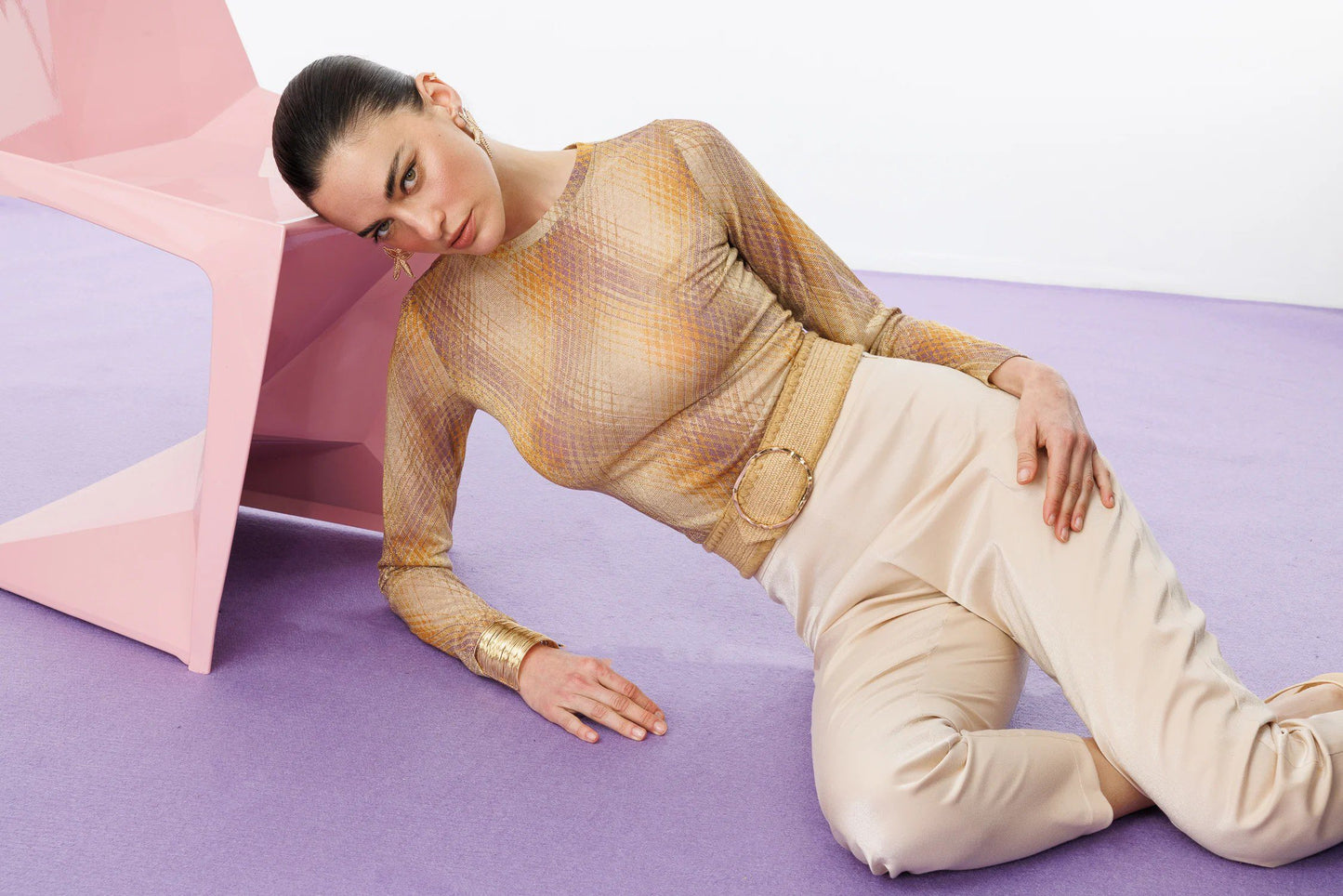Hose mit hoher Taille