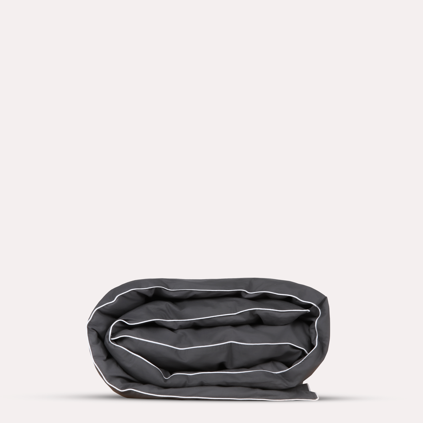 Classic Percale - Duvet Cover Set- Anthracite with White Piped Edge