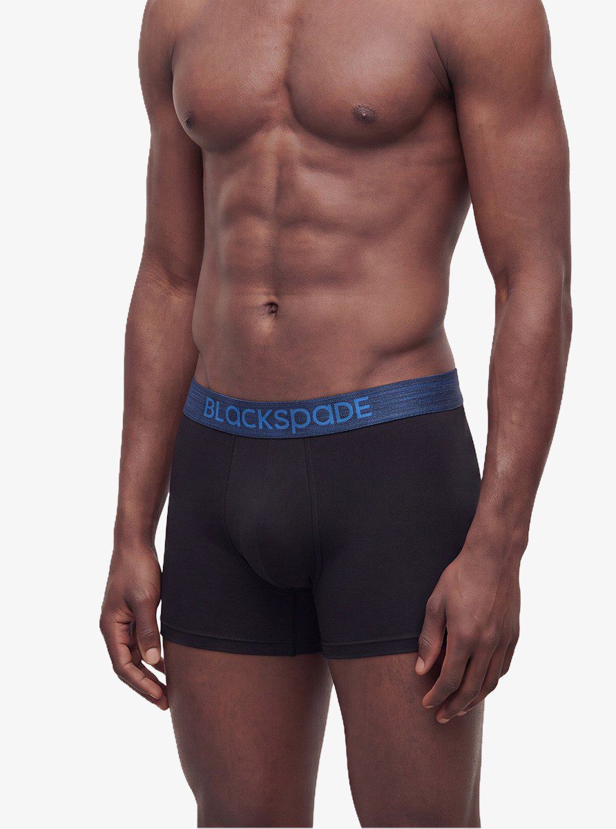 Herren Boxer Shorts 3er-Pack - Grau Blau Schwarz