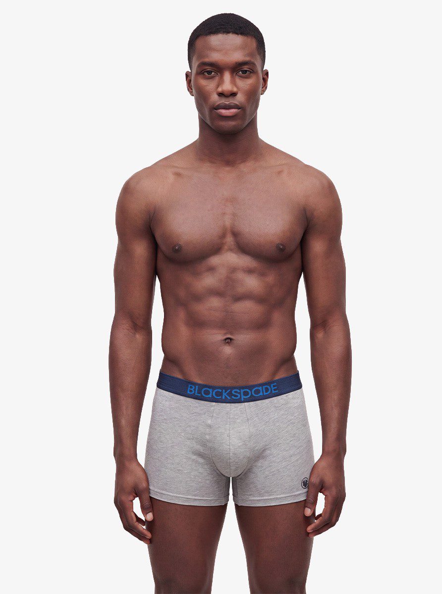 Herren Boxer Shorts 3er-Pack - Grau Blau Schwarz