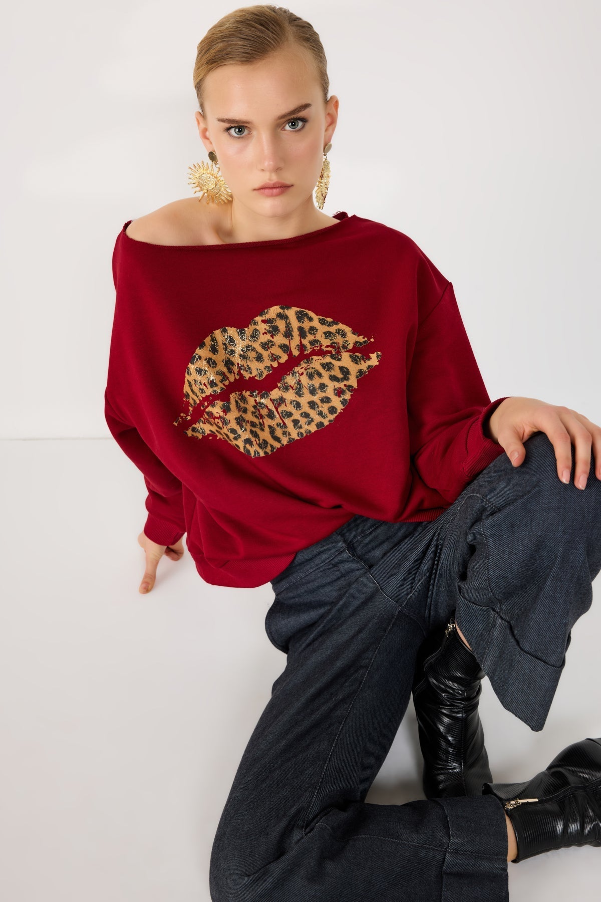 Bedrucktes Basic-Sweatshirt