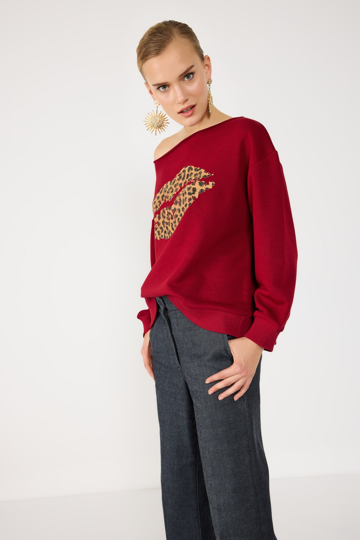 Bedrucktes Basic-Sweatshirt
