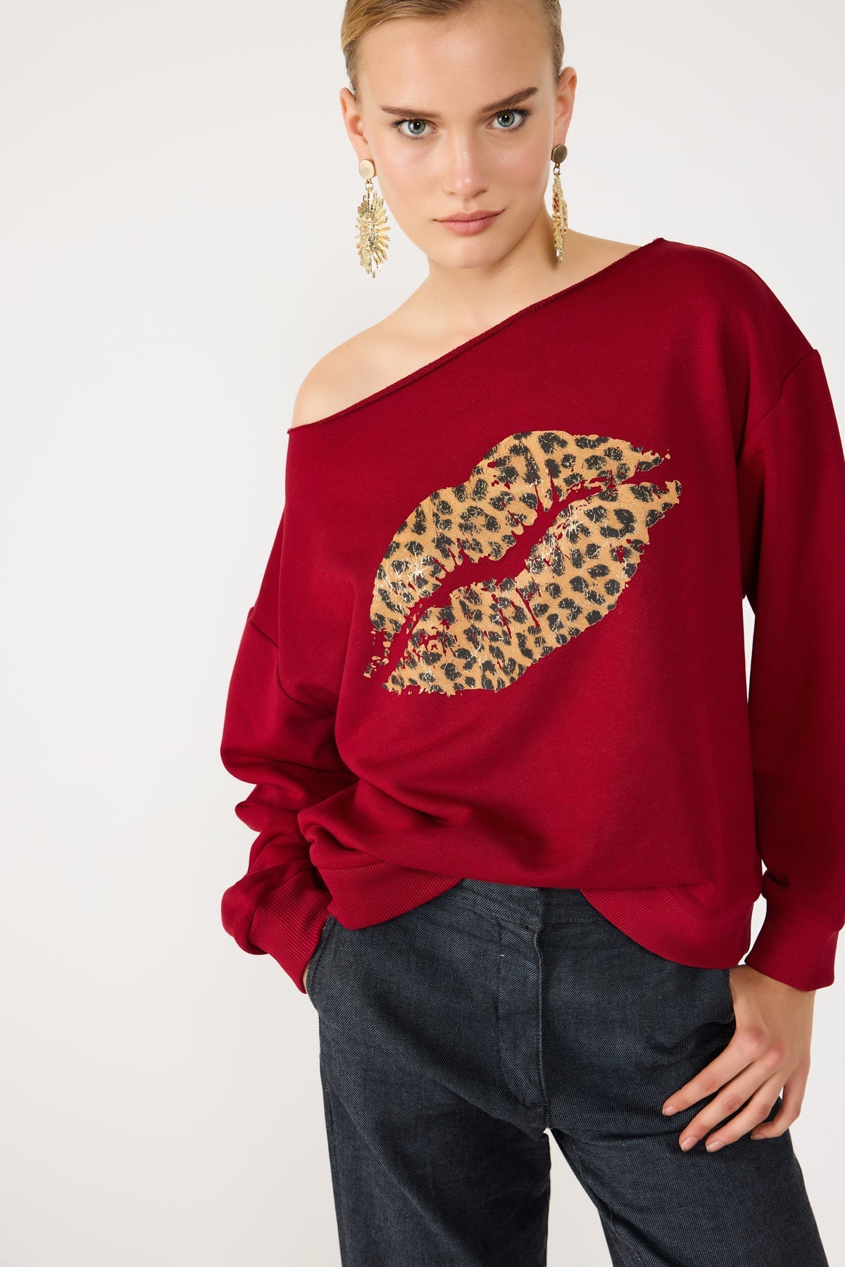 Bedrucktes Basic-Sweatshirt