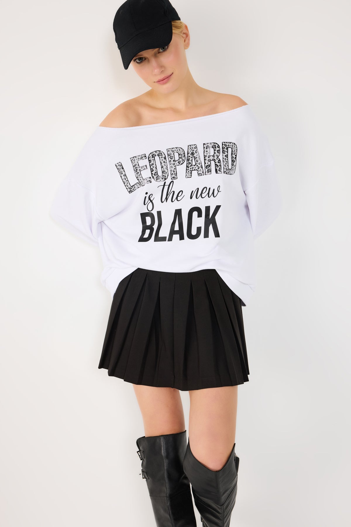 Sweatshirt mit Leopardenmuster und lockerer Passform