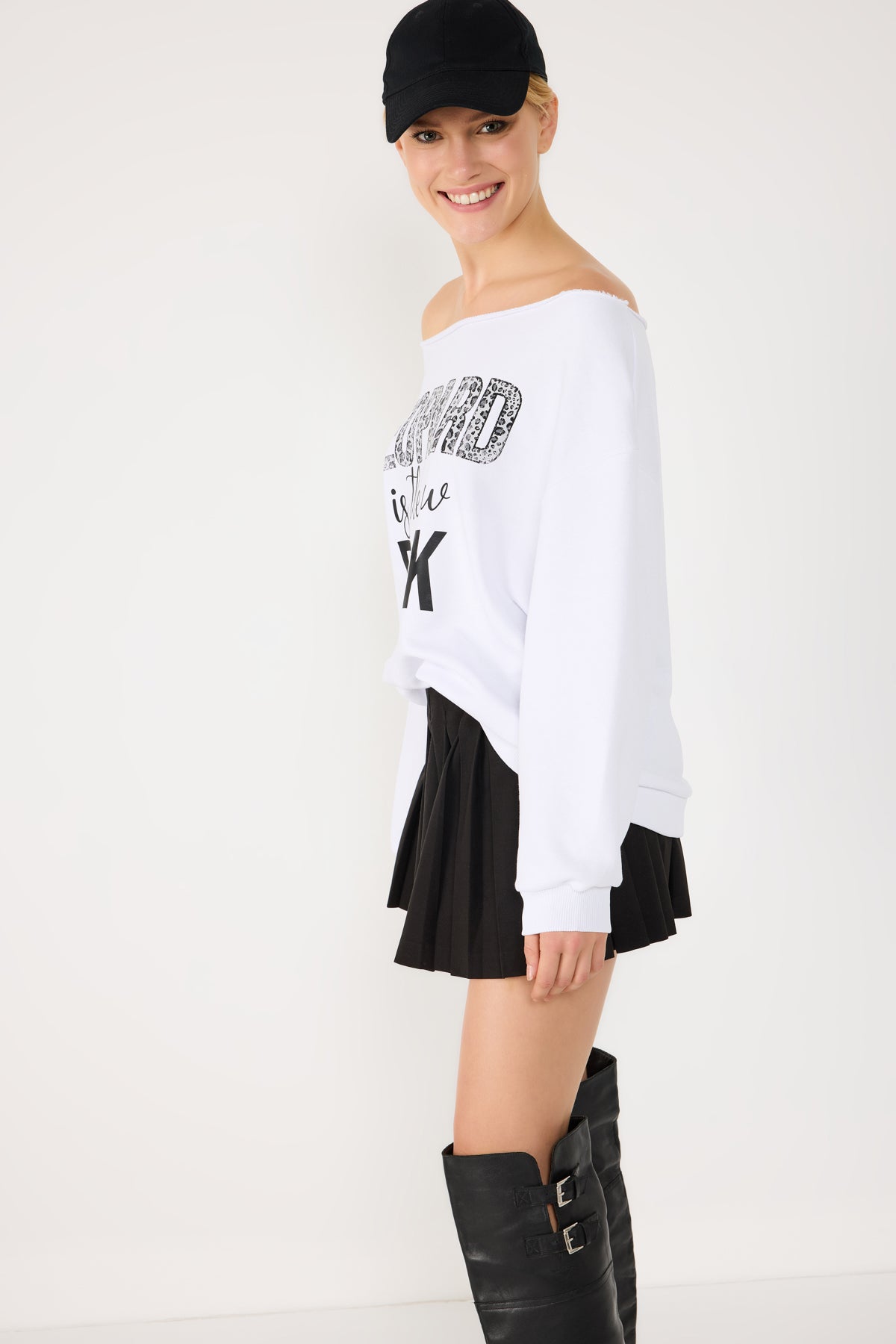 Sweatshirt mit Leopardenmuster und lockerer Passform