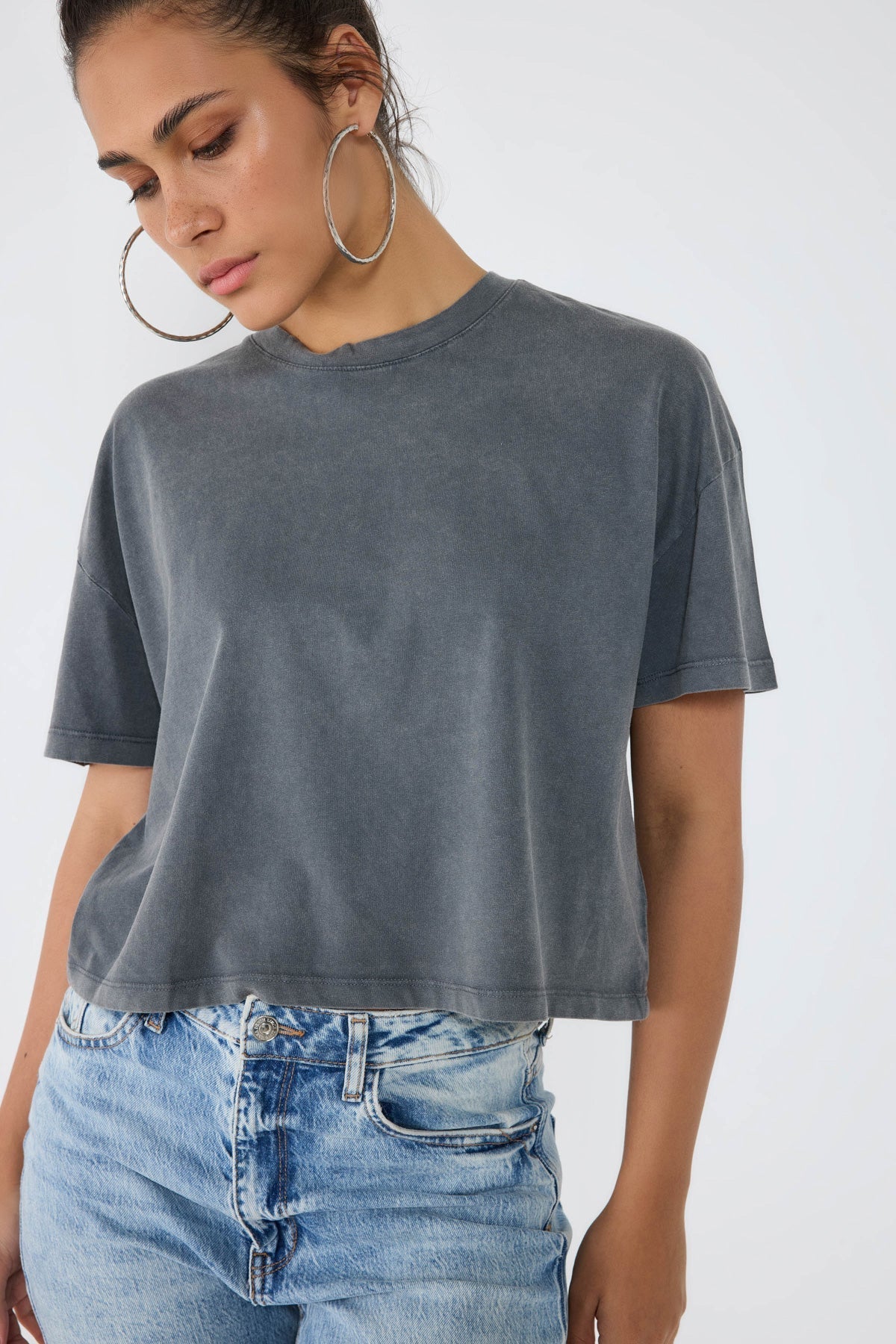 Basic-T-Shirt mit Rundhalsausschnitt