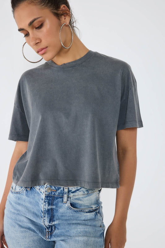 Basic-T-Shirt mit Rundhalsausschnitt