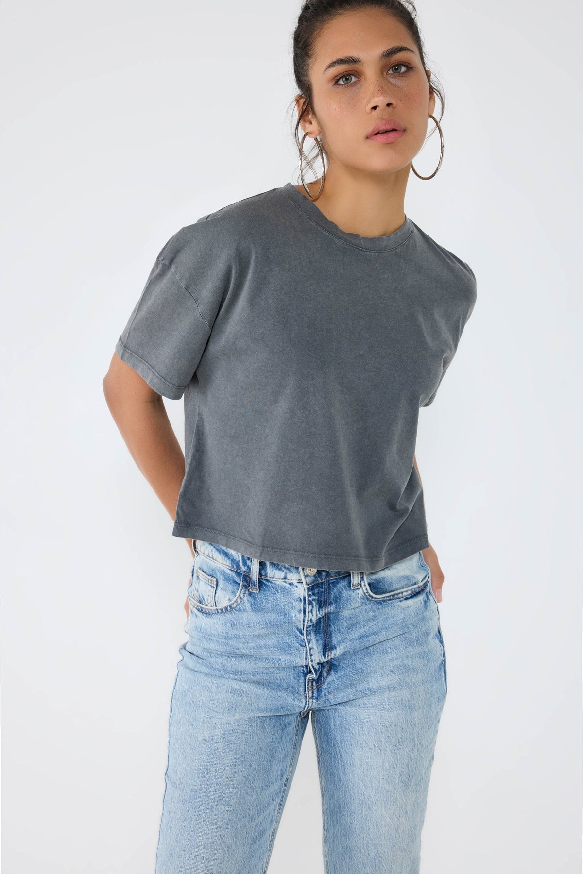 Basic-T-Shirt mit Rundhalsausschnitt