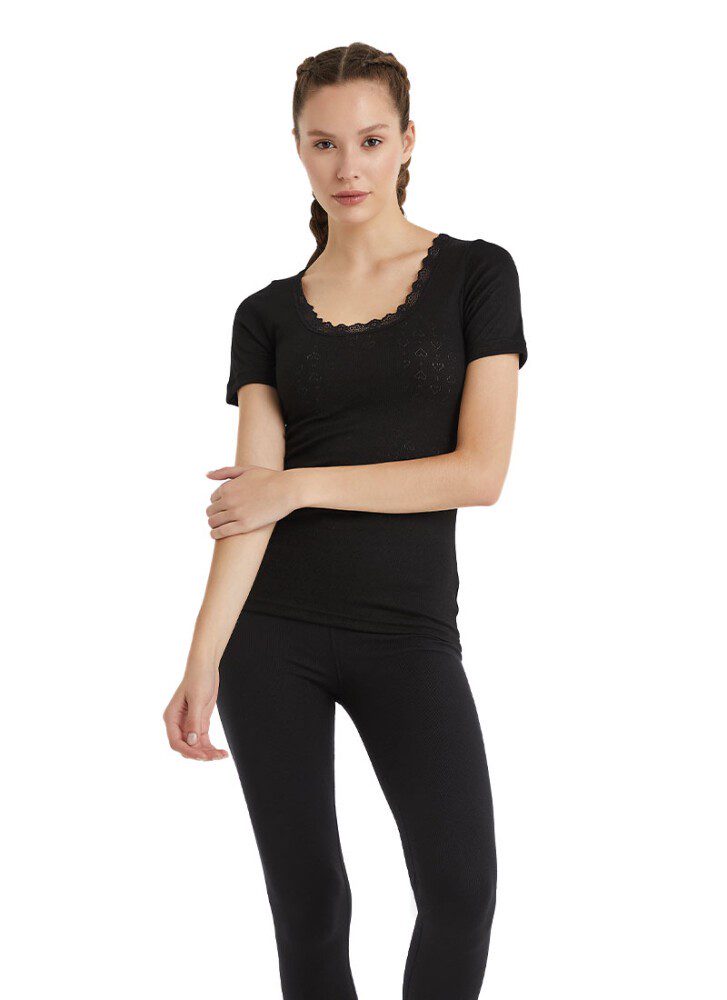 Damen Thermo T-Shirt Level 1 - Schwarz