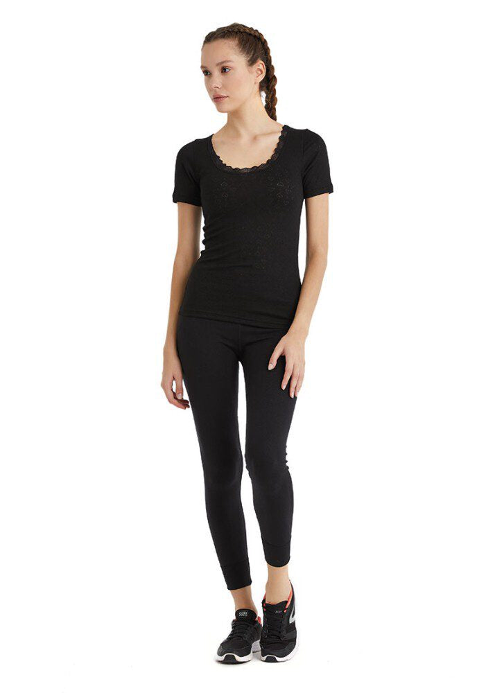 Damen Thermo T-Shirt Level 1 - Schwarz