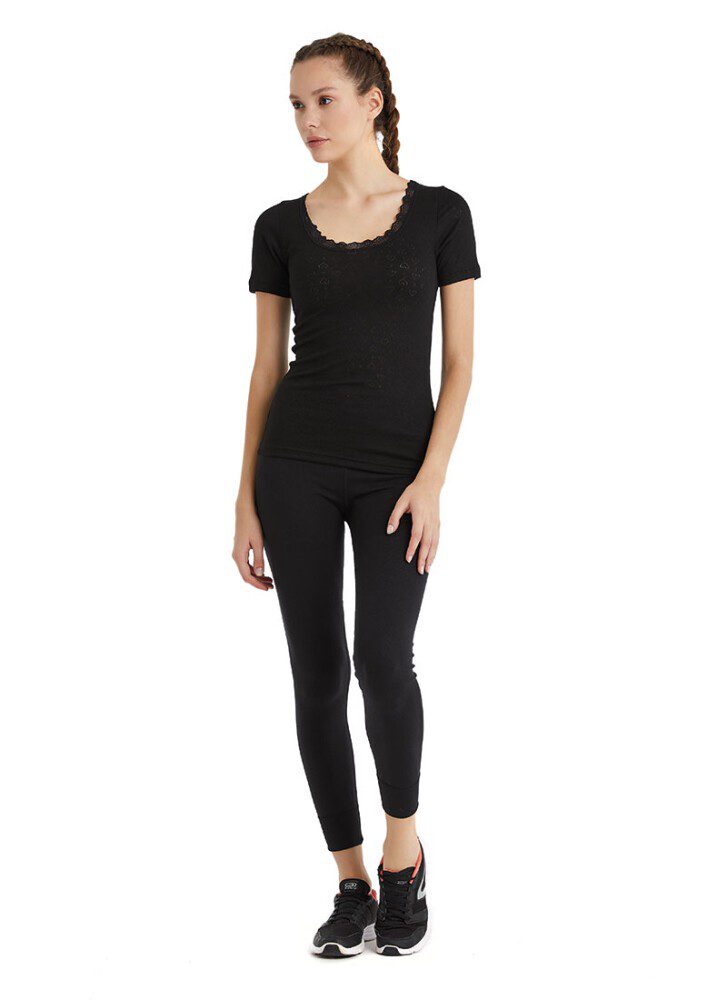 Damen Thermo T-Shirt Level 1 - Schwarz