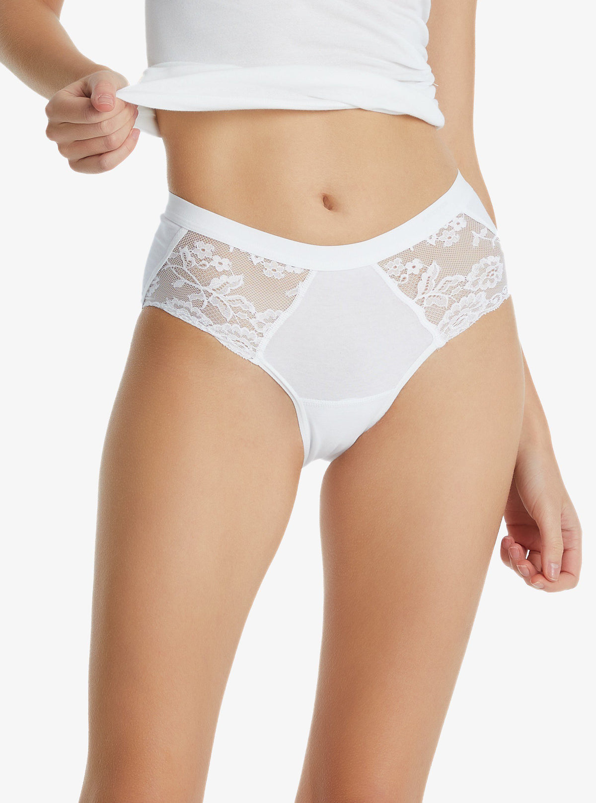 Spitzen Damen Slips Privat 1311 - Weiß