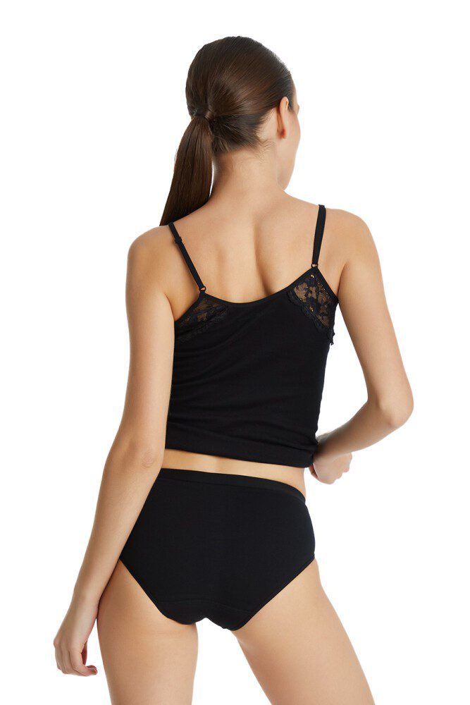 Spitzen Damen Slips 1311 - Schwarz