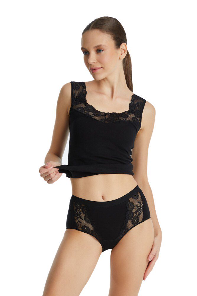 Spitzen Damen Slips Privat 1316 - Schwarz