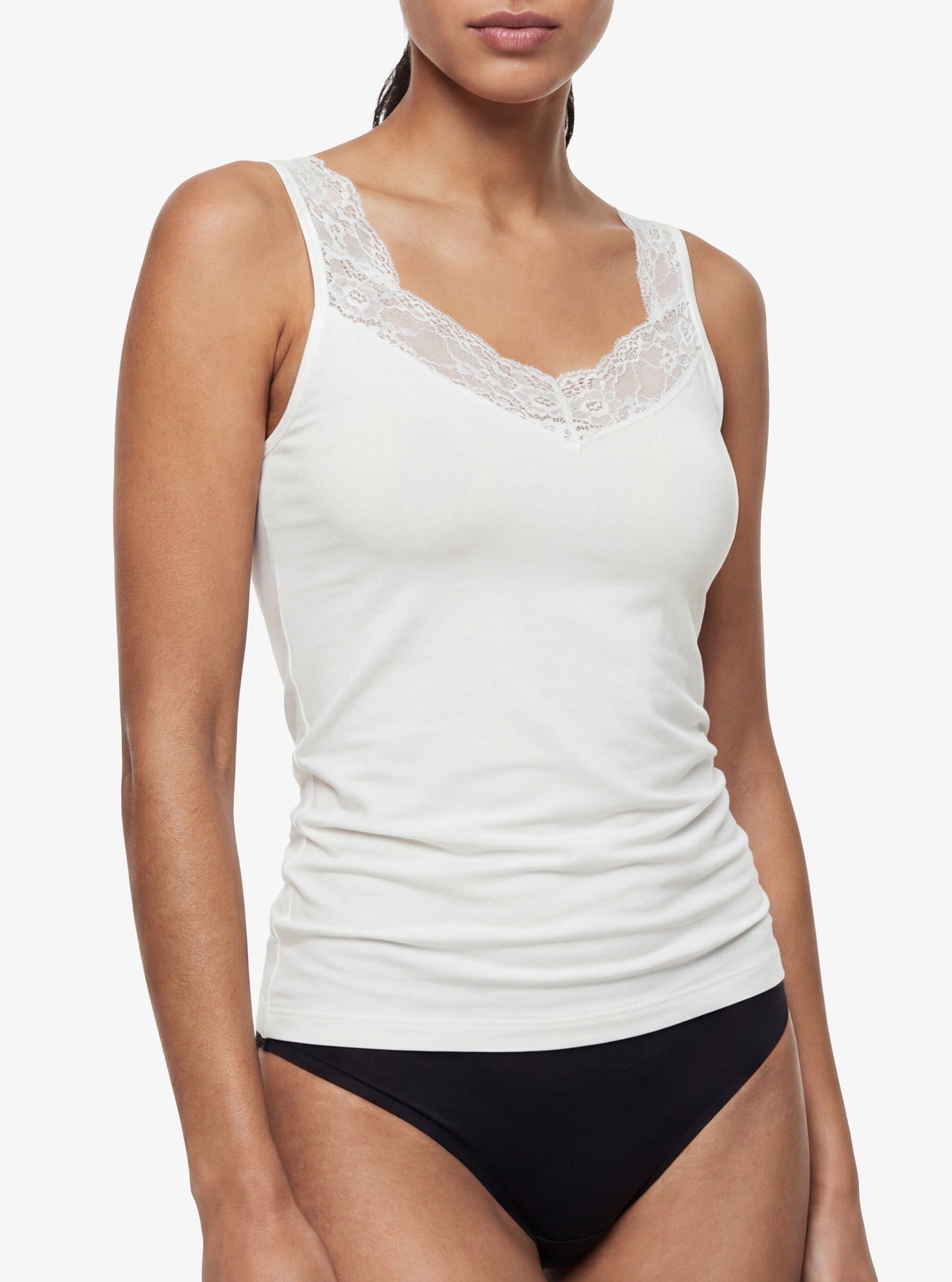 Damen Modal Elastan Top 1343 - Weiß