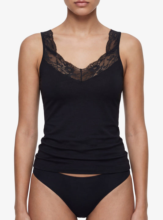 Damen Modal Elastan Top 1343 - Schwarz