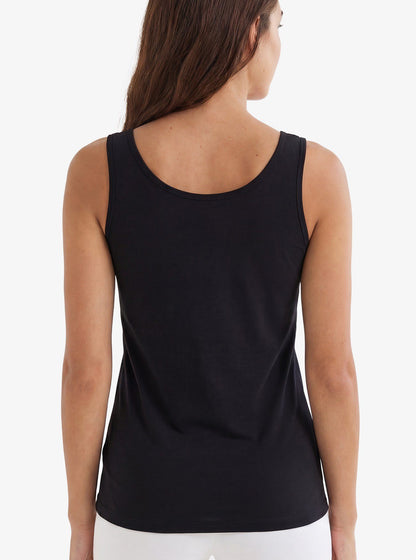 Damen Modal Elastan Top 1343 - Schwarz