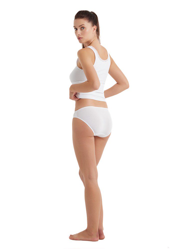 Damen Spitzen Slips Komfort Klassiker 1345 - Weiß