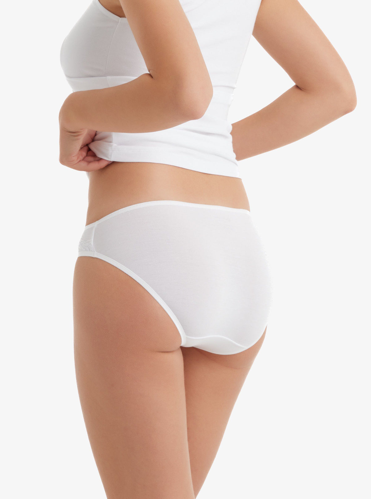 Damen Spitzen Slips Komfort Klassiker 1345 - Weiß