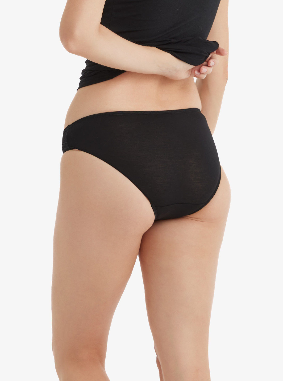 Damen Spitzen Slips Komfort Klassiker 1345 - Schwarz
