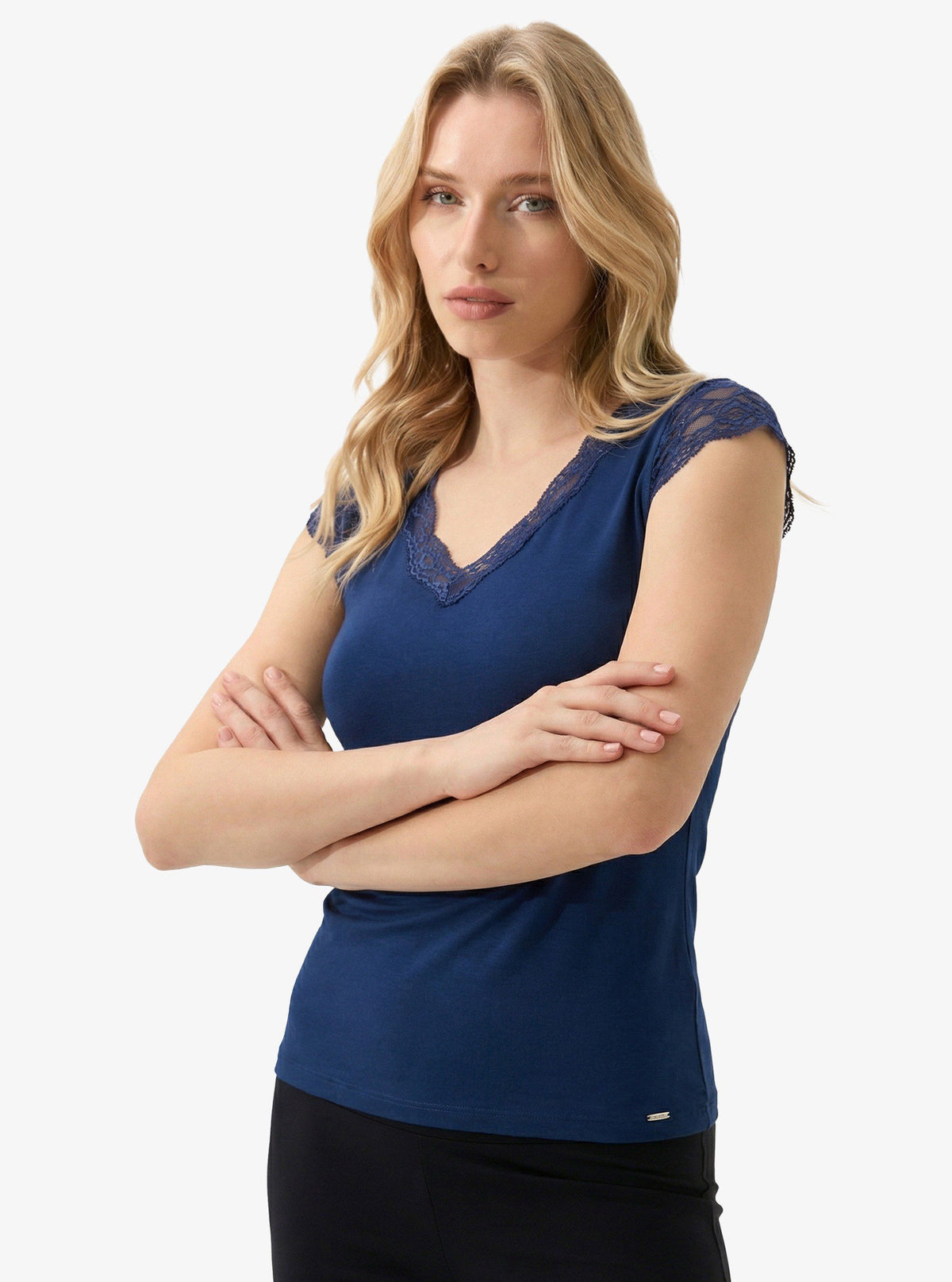Damen Modal Stretch T-Shirt 1348 - Marine