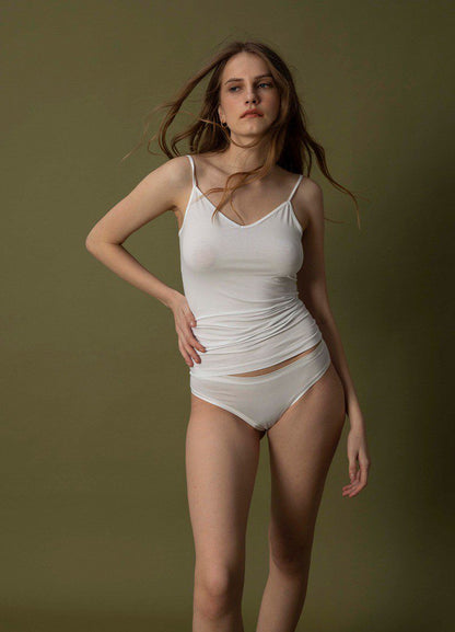 Damen Aura Satin Slip 1400 - Weiß