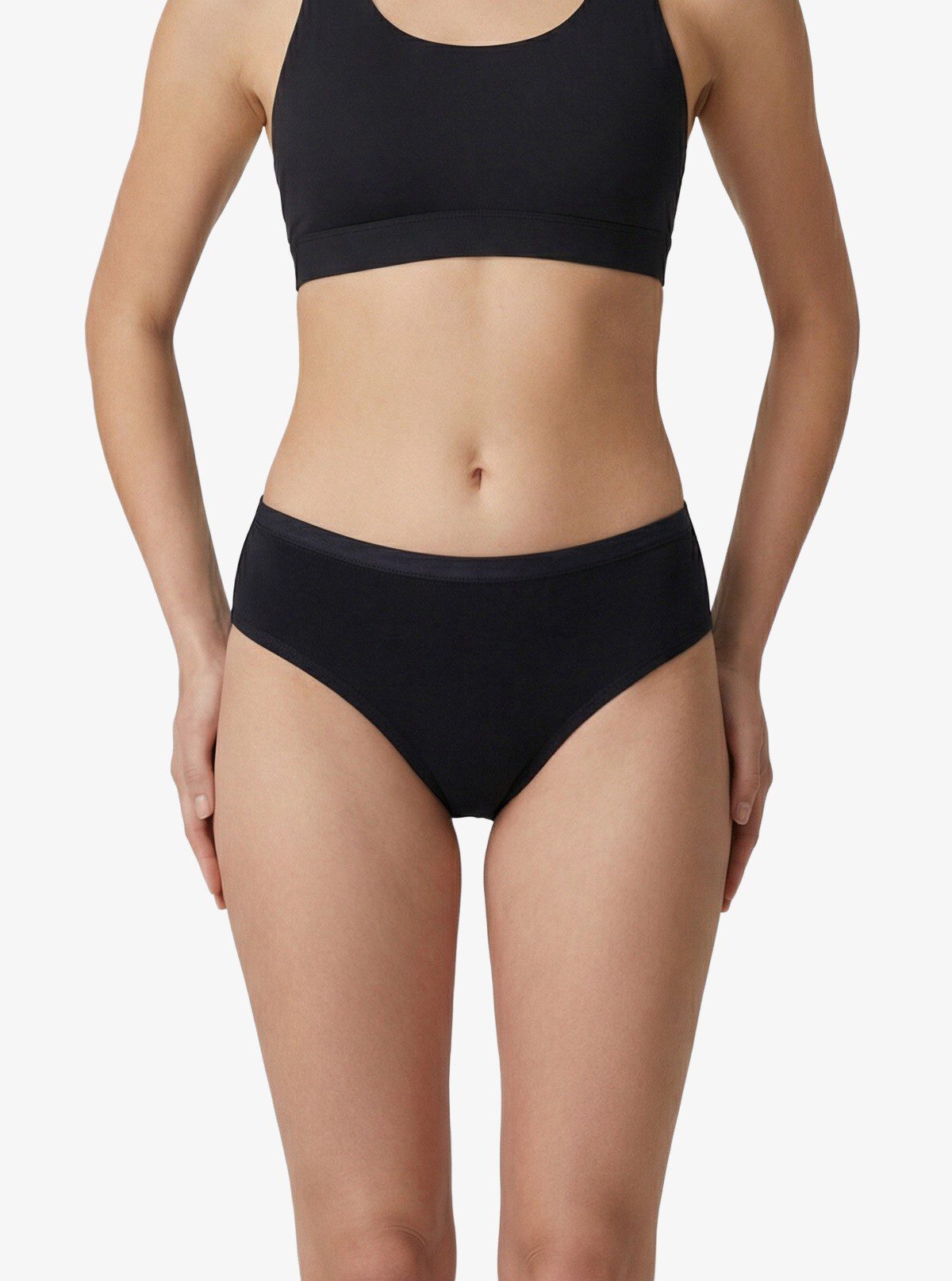 Damen Aura Satin Slip 1400 - Schwarz