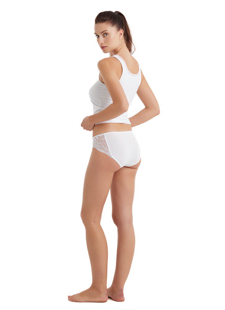 Damen Modal Elastan Slip 1448 - Weiß