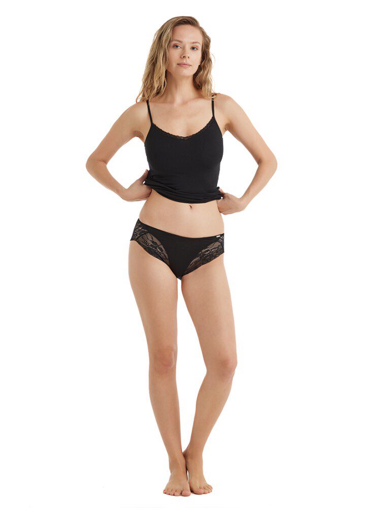 Damen Modal Elastan Slip 1448 - Schwarz