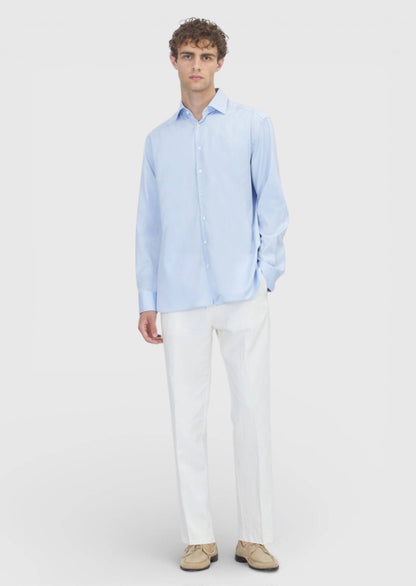 Helles Blau Regular Fit Baumwollhemd
