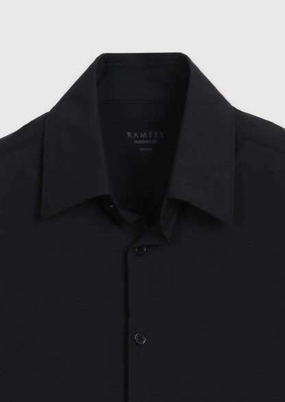 Schwarzes Regular Fit Strickshirt