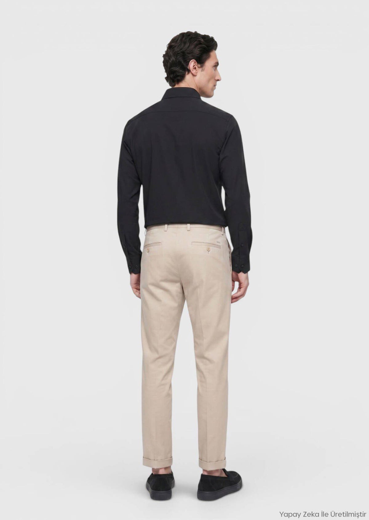 Schwarzes Regular Fit Strickshirt