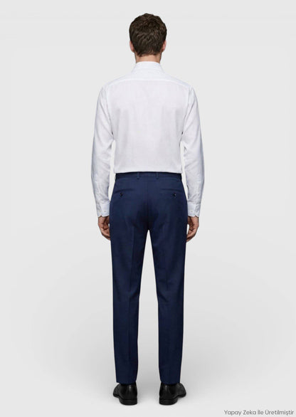 Saks Regular Fit Klassische 100% Wolle Hose