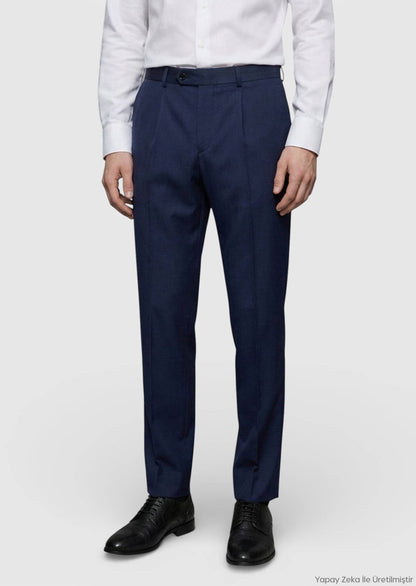 Saks Regular Fit Klassische 100% Wolle Hose