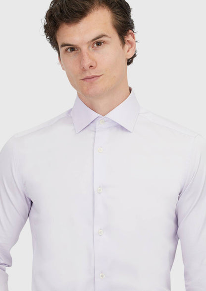 Lila Schlichtes Slim Fit Baumwollhemd