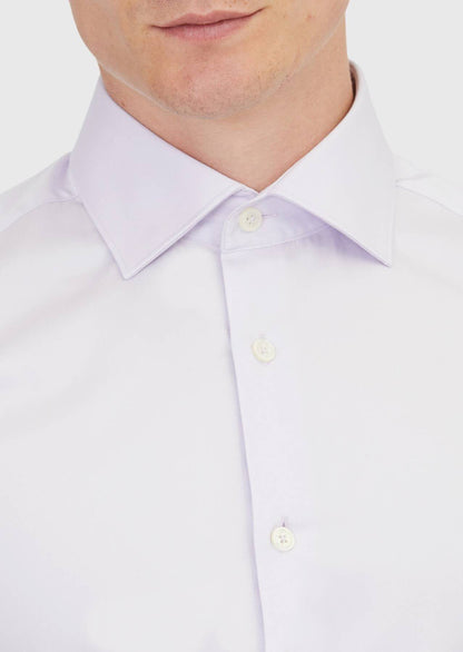 Lila Schlichtes Slim Fit Baumwollhemd