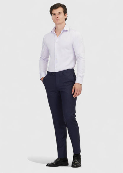 Lila Schlichtes Slim Fit Baumwollhemd