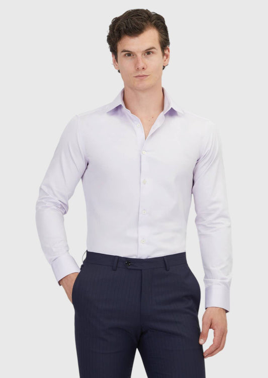Lila Schlichtes Slim Fit Baumwollhemd