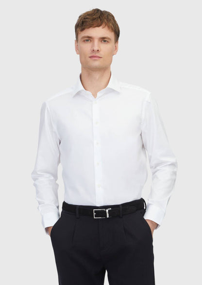 Weißes Klassisches Baumwollhemd Regular Fit